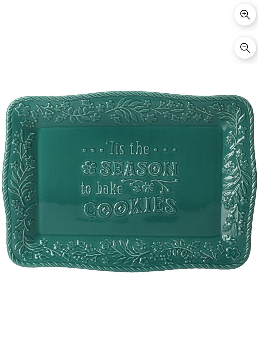 New The Pioneer Woman Green Embossed 14"  Serving Platter